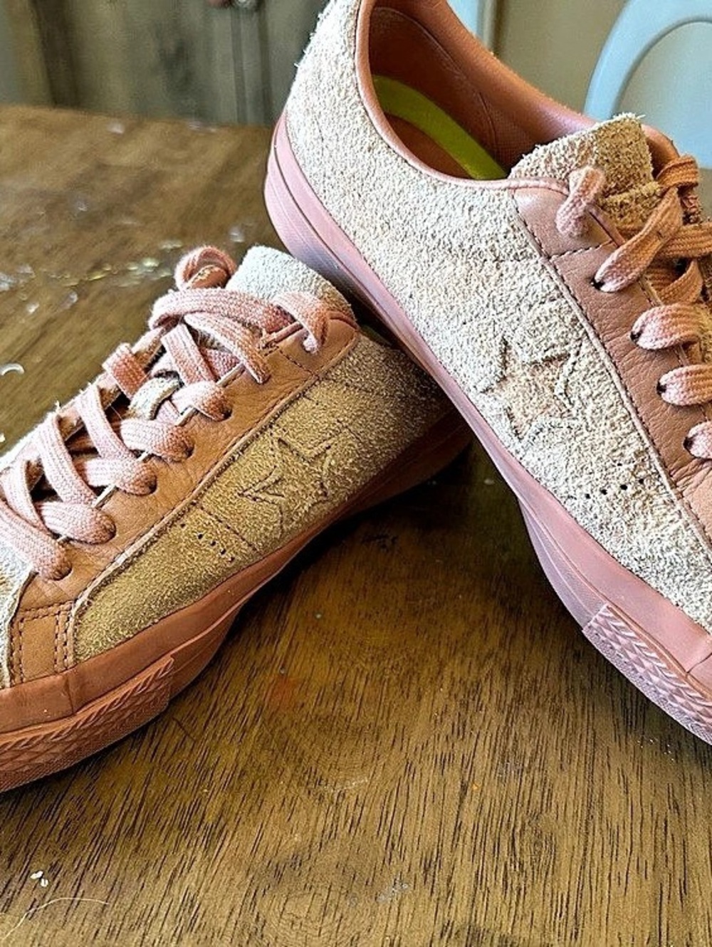 Converse One Star Ox Low textured Suede Sneakers Pink Blush Peach US 7